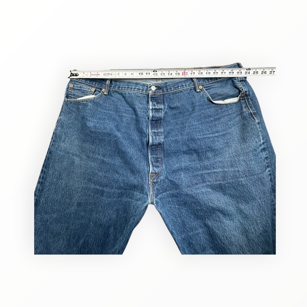 Levi's Jeans Mens 52 Blue 501 Original Fit Straight Leg Button Fly Denim Pants - Picture 7 of 15